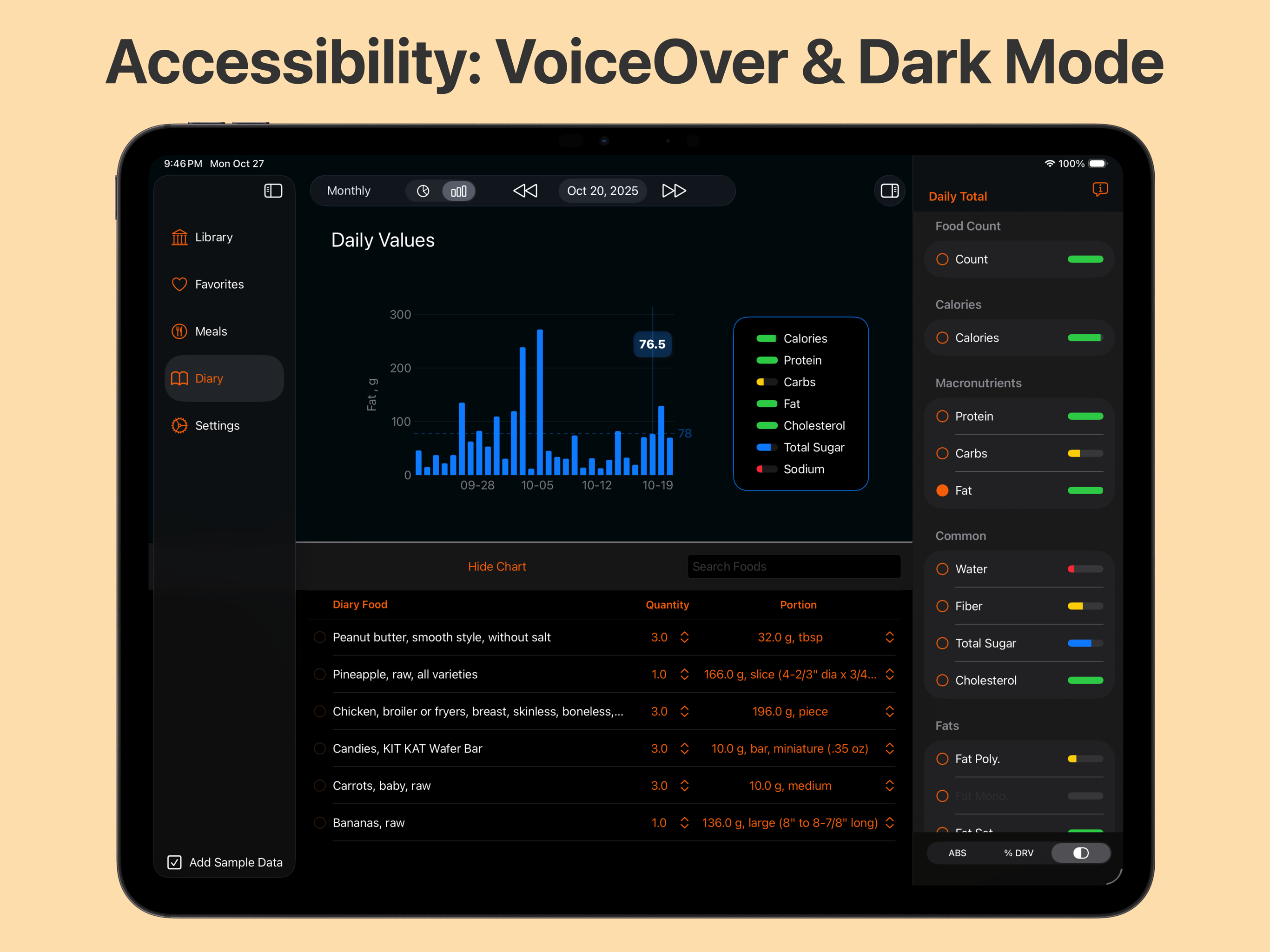 Accessibility VoiceOver and DarkMode